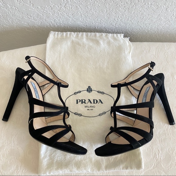 Prada blacks crisscross strap suede sandals - Picture 12 of 13